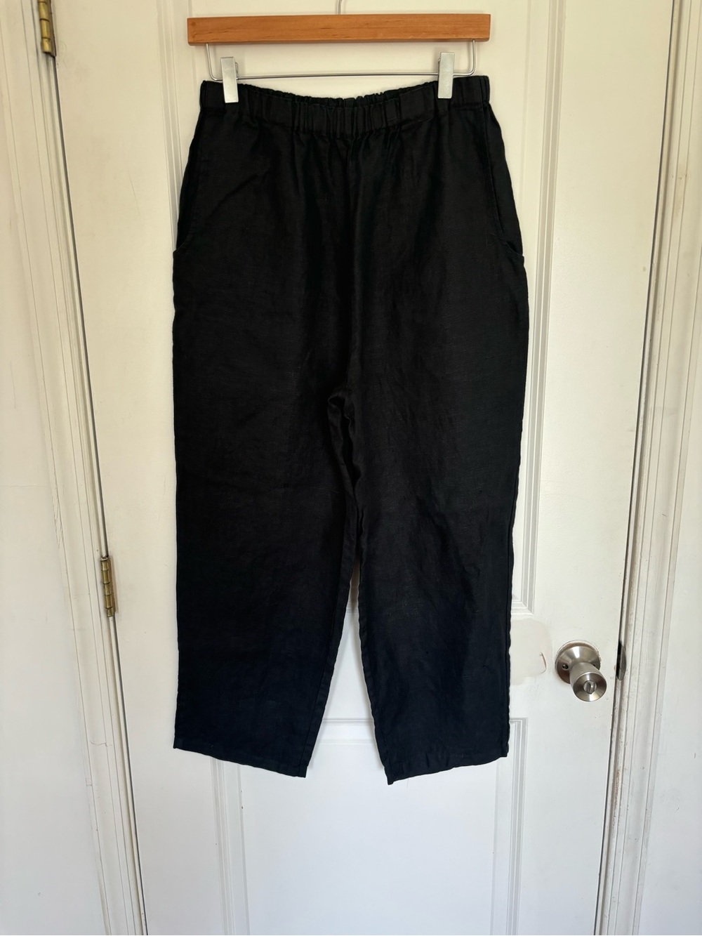 Flax Black Linen Pants S